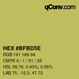 Color code: HEX #BFBD5E | qconv.com