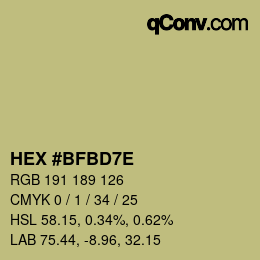 Color code: HEX #BFBD7E | qconv.com