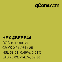 Color code: HEX #BFBE44 | qconv.com