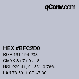 Color code: HEX #BFC2D0 | qconv.com