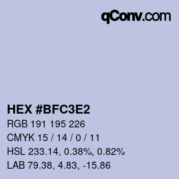 Color code: HEX #BFC3E2 | qconv.com