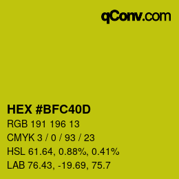 Código de color: HEX #BFC40D | qconv.com