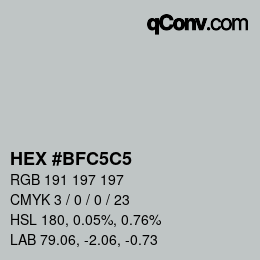 Color code: HEX #BFC5C5 | qconv.com