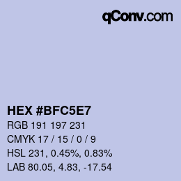 Color code: HEX #BFC5E7 | qconv.com