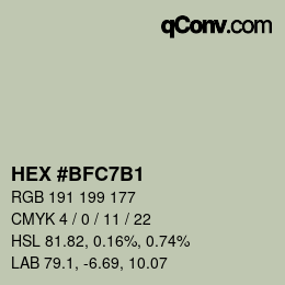 カラーコード: HEX #BFC7B1 | qconv.com