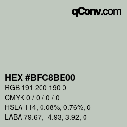 Color code: HEX #BFC8BE00 | qconv.com