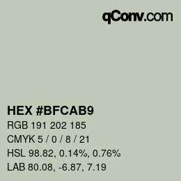 颜色代码: HEX #BFCAB9 | qconv.com