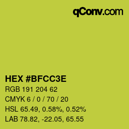 Color code: HEX #BFCC3E | qconv.com