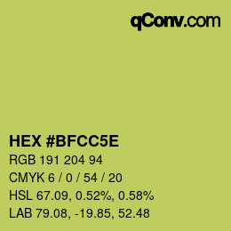 カラーコード: HEX #BFCC5E | qconv.com