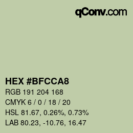 Color code: HEX #BFCCA8 | qconv.com