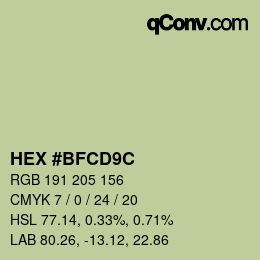 Color code: HEX #BFCD9C | qconv.com