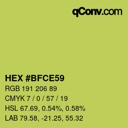 Farbcode: HEX #BFCE59 | qconv.com