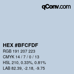 Color code: HEX #BFCFDF | qconv.com
