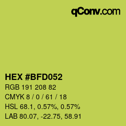 Color code: HEX #BFD052 | qconv.com