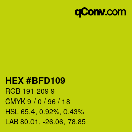 Color code: HEX #BFD109 | qconv.com