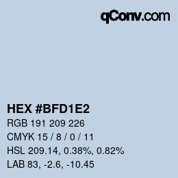 Color code: HEX #BFD1E2 | qconv.com