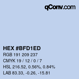 カラーコード: HEX #BFD1ED | qconv.com