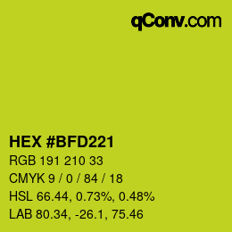 Color code: HEX #BFD221 | qconv.com