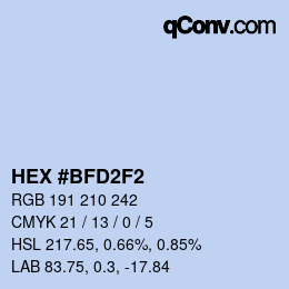 Color code: HEX #BFD2F2 | qconv.com