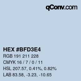 Color code: HEX #BFD3E4 | qconv.com