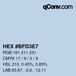 Color code: HEX #BFD3E7 | qconv.com