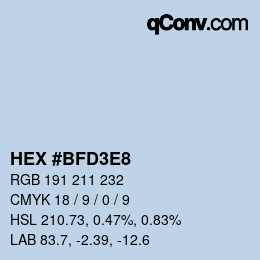 Color code: HEX #BFD3E8 | qconv.com