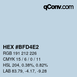 カラーコード: HEX #BFD4E2 | qconv.com
