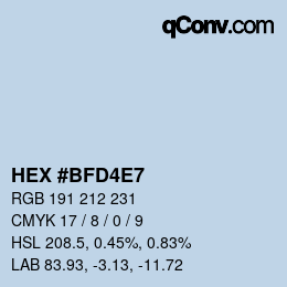 Color code: HEX #BFD4E7 | qconv.com