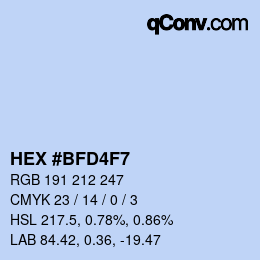 カラーコード: HEX #BFD4F7 | qconv.com