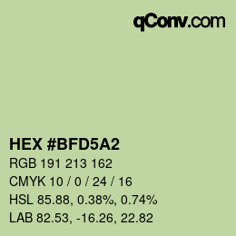 カラーコード: HEX #BFD5A2 | qconv.com