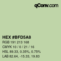 Color code: HEX #BFD5A8 | qconv.com