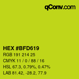 Color code: HEX #BFD619 | qconv.com