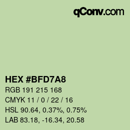 颜色代码: HEX #BFD7A8 | qconv.com