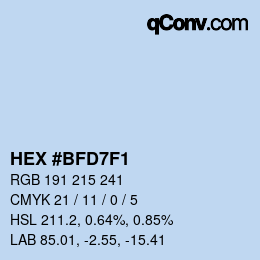 Color code: HEX #BFD7F1 | qconv.com