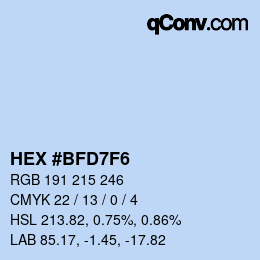 Color code: HEX #BFD7F6 | qconv.com