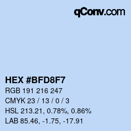 Color code: HEX #BFD8F7 | qconv.com