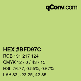 Color code: HEX #BFD97C | qconv.com