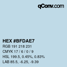 Color code: HEX #BFDAE7 | qconv.com