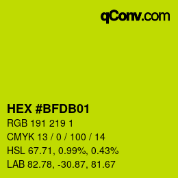 Color code: HEX #BFDB01 | qconv.com