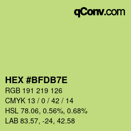 Color code: HEX #BFDB7E | qconv.com