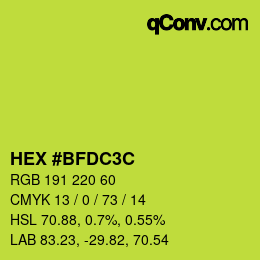 Color code: HEX #BFDC3C | qconv.com