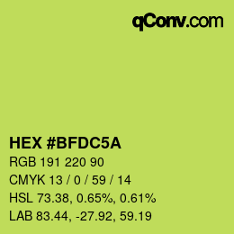 Farbcode: HEX #BFDC5A | qconv.com
