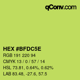 Farbcode: HEX #BFDC5E | qconv.com