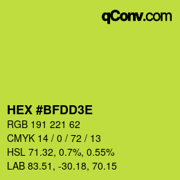 Color code: HEX #BFDD3E | qconv.com
