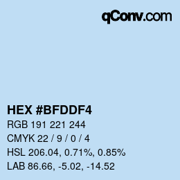 Color code: HEX #BFDDF4 | qconv.com