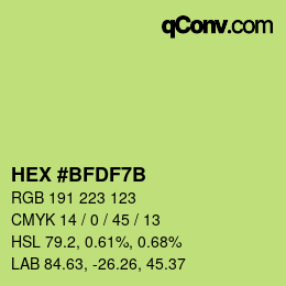 Color code: HEX #BFDF7B | qconv.com