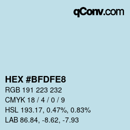Color code: HEX #BFDFE8 | qconv.com