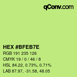 Color code: HEX #BFEB7E | qconv.com