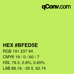 Código de color: HEX #BFED5E | qconv.com