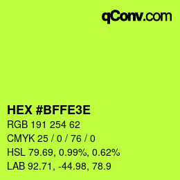 Color code: HEX #BFFE3E | qconv.com